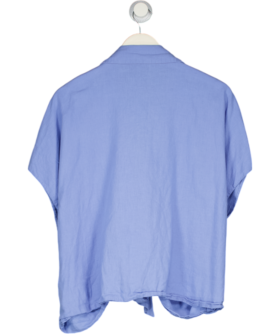 New Look Blue Tie Front Short Sleeve Shirt UK 22