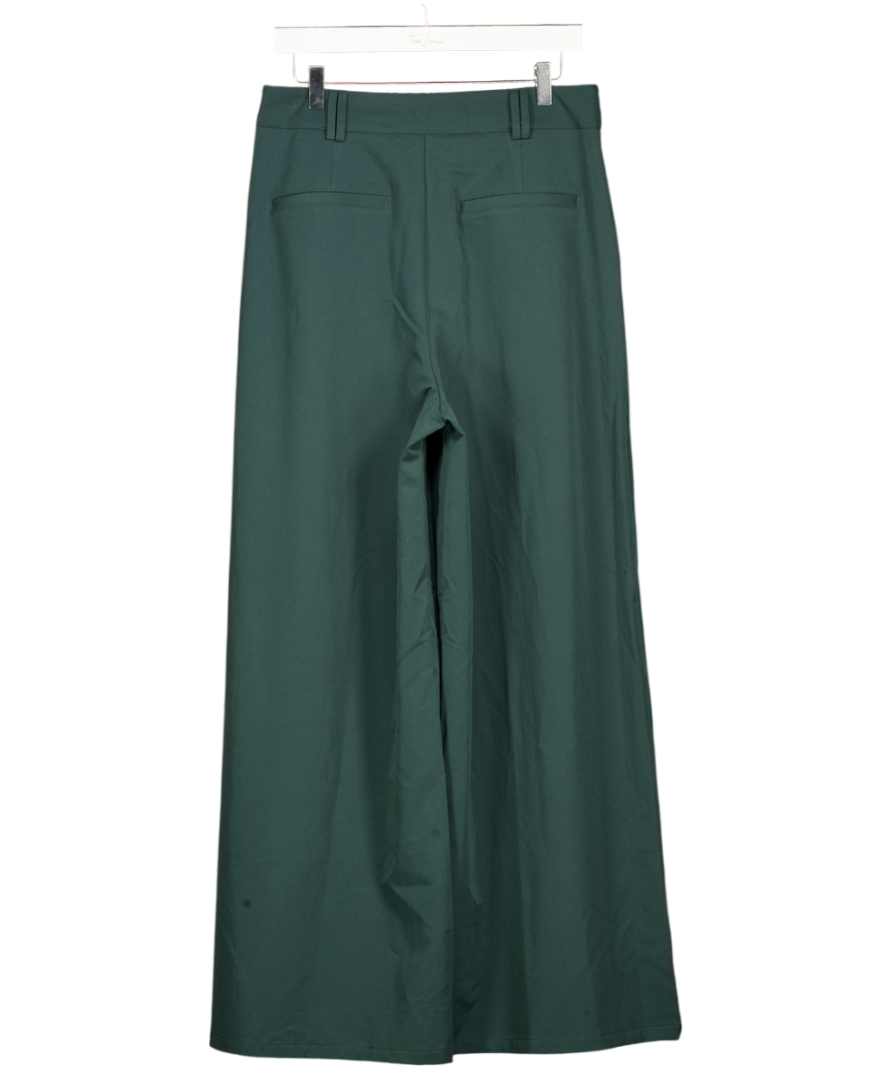 COLLUSION Dark Green Wide Leg Pleated Trouser UK S
