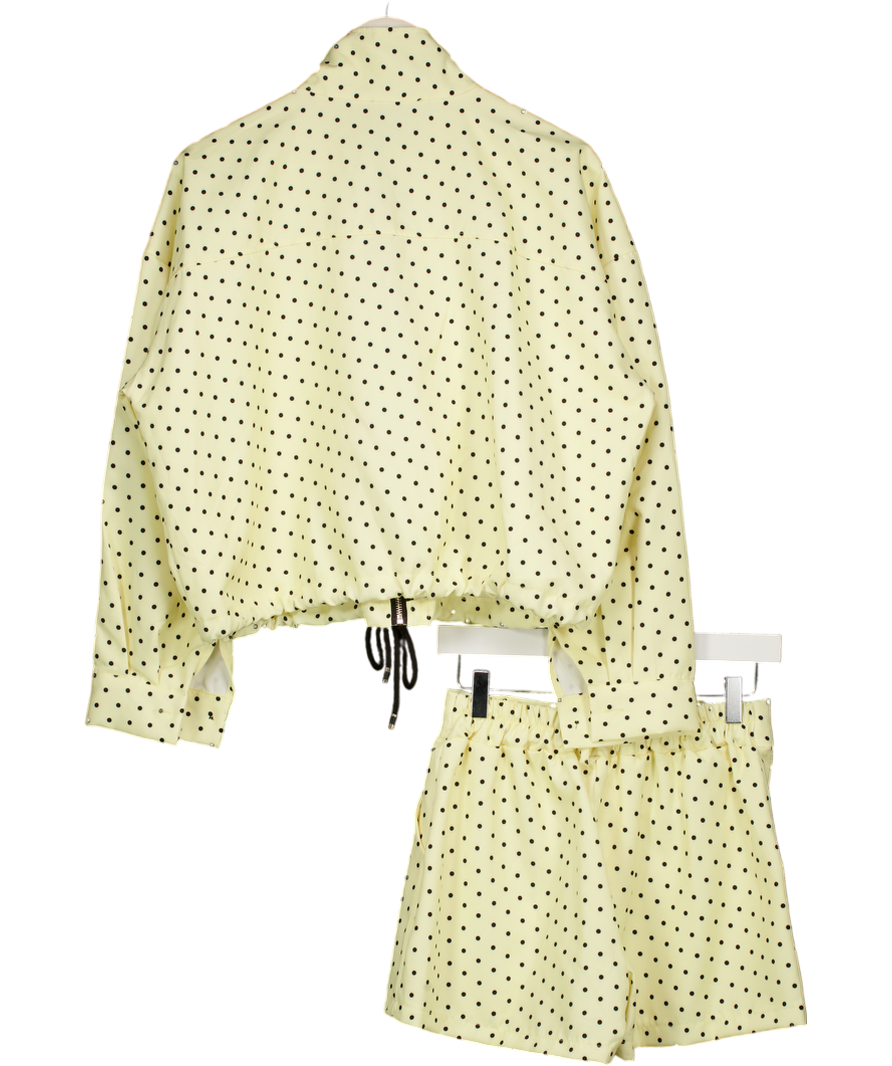 GLAMIFY Yellow Polka Dot Jacket With A Polka Dot Shorts One Size
