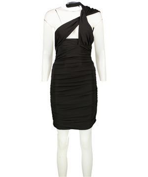 Club L Black Ruched Mini Dress UK 8