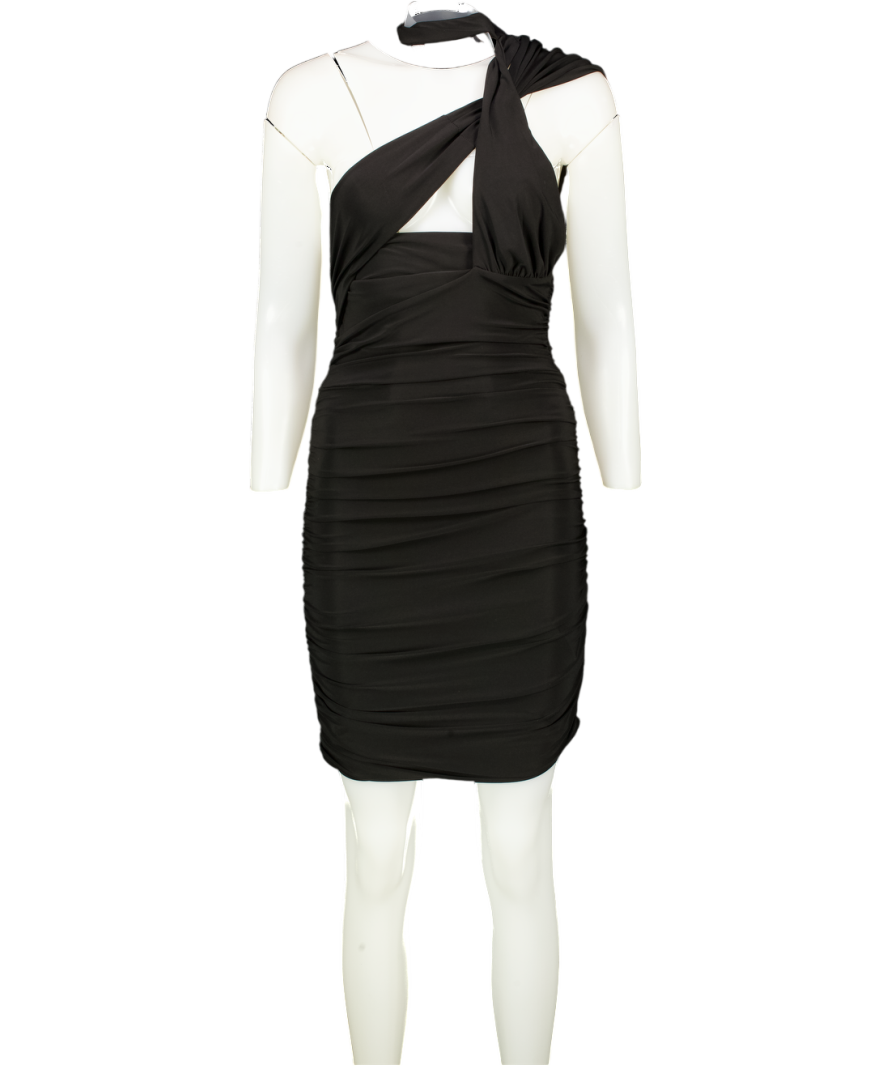 Club L Black Ruched Mini Dress UK 8