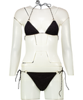 OséRee Sparkly Black Ring Detailing Bikini Set UK S