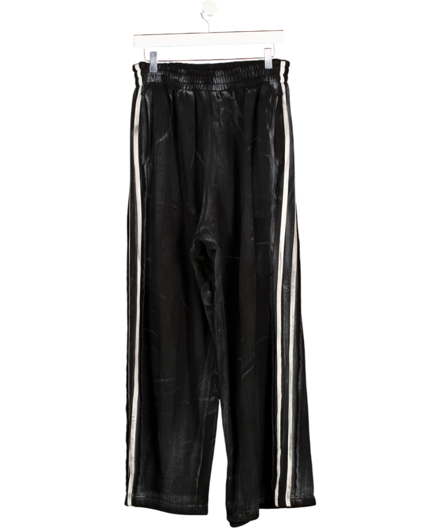 90's Product Black Printed Oversized Pipe Detail Jogger UK L