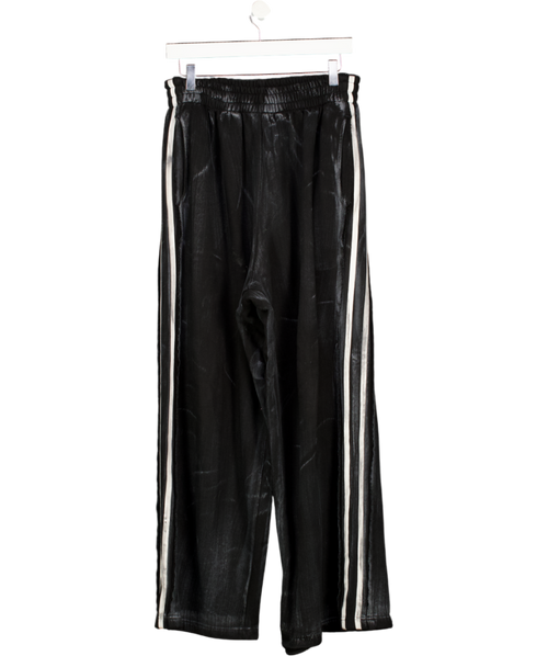 90's Product Black Printed Oversized Pipe Detail Jogger UK L