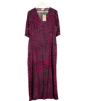 SCAMP & DUDE Grey With Pink Leopard Ray Midi Tea Dress UK 20