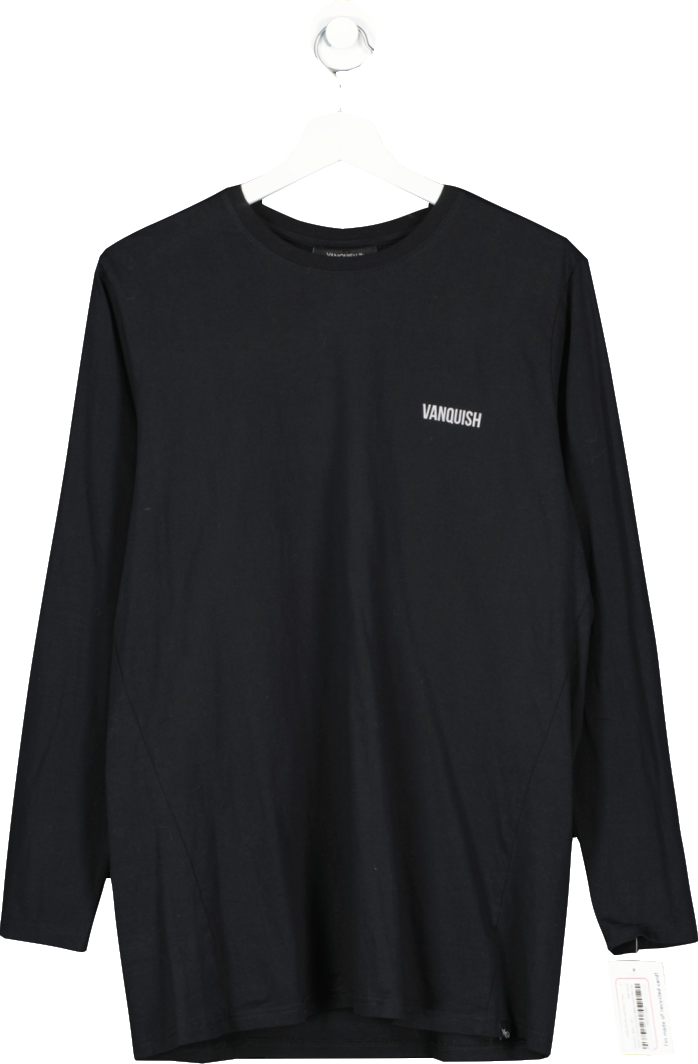 Vanquish Black Classic Slim Fit Long Sleeve T Shirt UK L