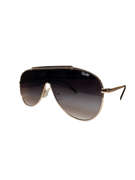 QUAY Metallic El Dinero Aviator Sunglasses One Size