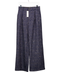 Commense Blue Tailored Tweed Trousers UK S