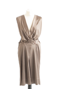Zadig & Voltaire Taupe Crystal Wrap Midi Dress UK 10