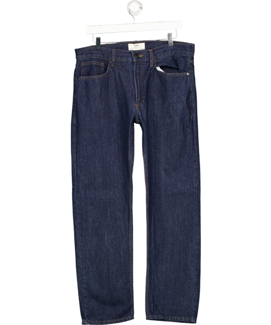 M&S Blue Straight Fit Jeans W34