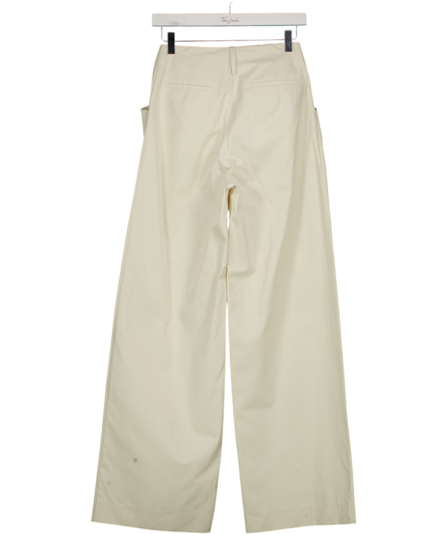GROES. Cream High Waist Relaxed Fit The Billie Trousers UK XS
