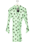 Baum Und Pferdgarten Mint Green Satin Paisley Wrap Dress UK 6