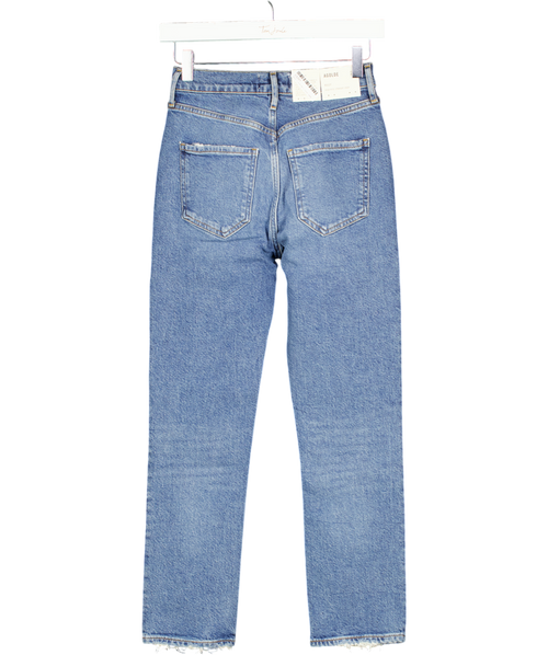 AGOLDE Blue Riley High Rise Straight Crop Jeans W23