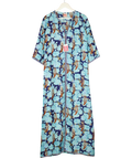 EMPORIO SIRENUSE Brenda Psycho-print Cotton Kaftan In Blue UK 8