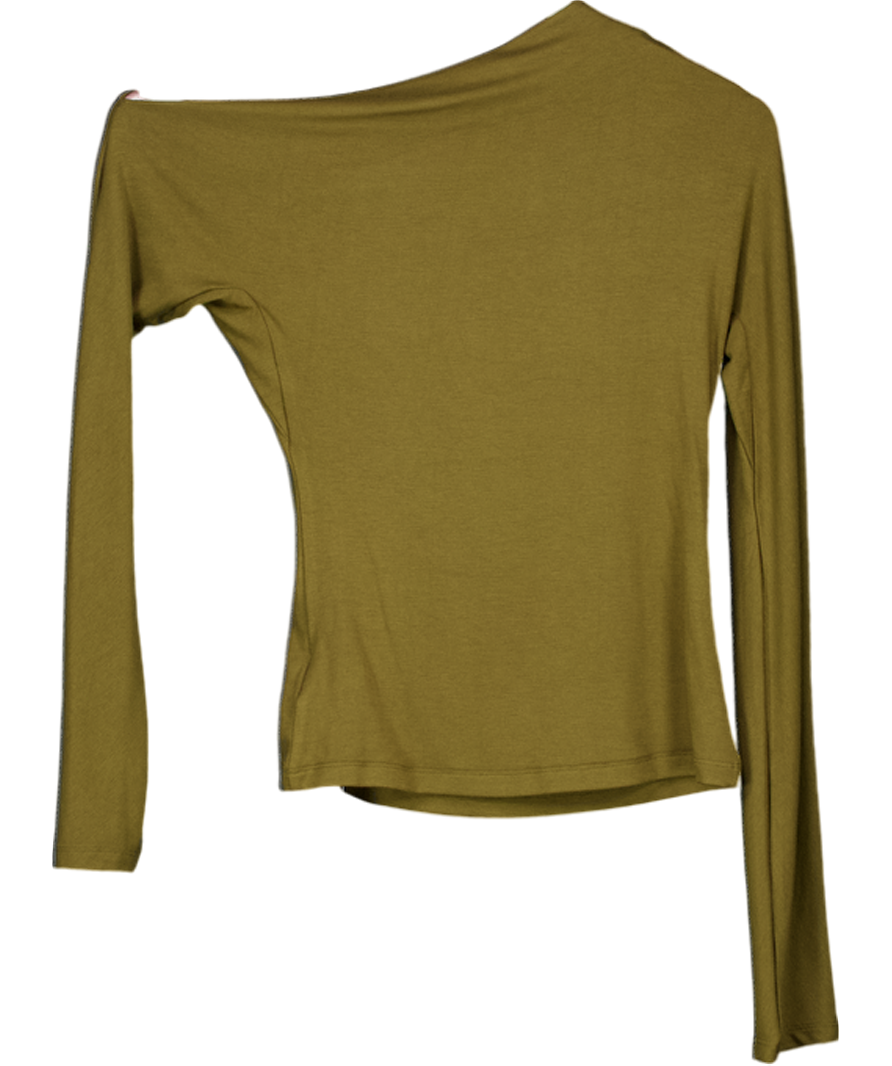commense Green One-shoulder Long Sleeve Blouse UK S