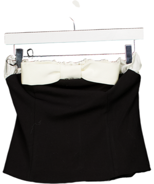 ZARA Black Contrast Bow Bandeau Top UK S