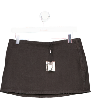 KHY Black 100% Cotton Canvas Mini Skirt UK S