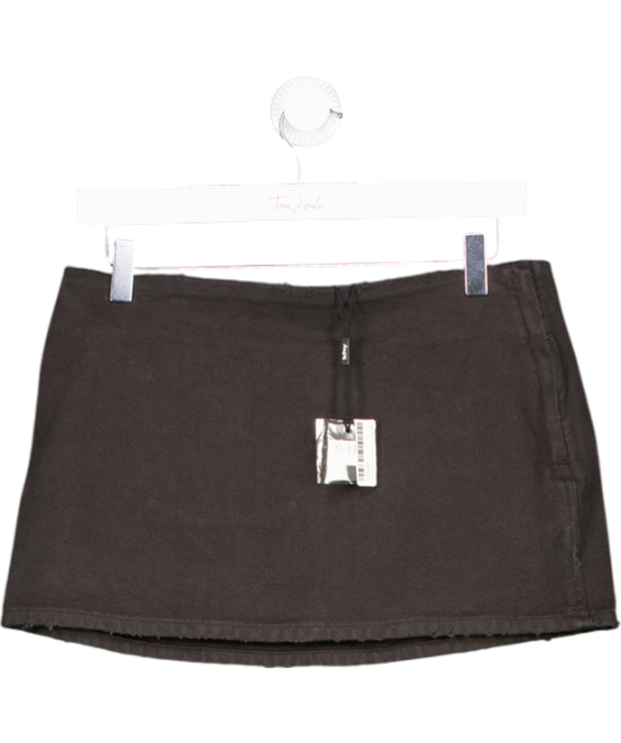 KHY Black 100% Cotton Canvas Mini Skirt UK S