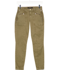 J BRAND Genesis Olive Green Skinny Zip Detail Jeans W23