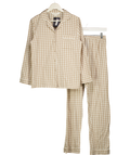The NAP Co. Beige & White Linen-cotton Long Pyjama Set UK S