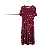 FATFACE Burgundy Red Spot Alice Midi Dress UK 16