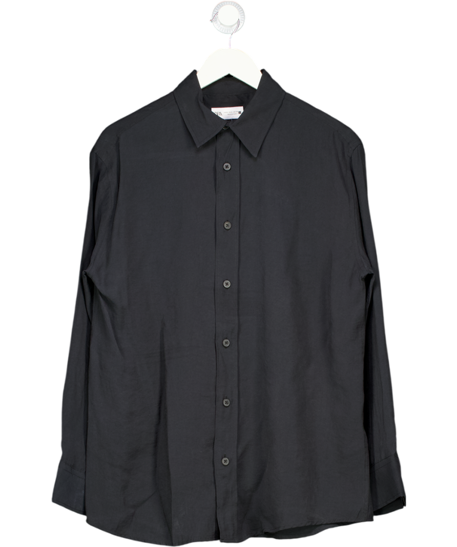 ZARA Black Slim Fit Shirt UK S