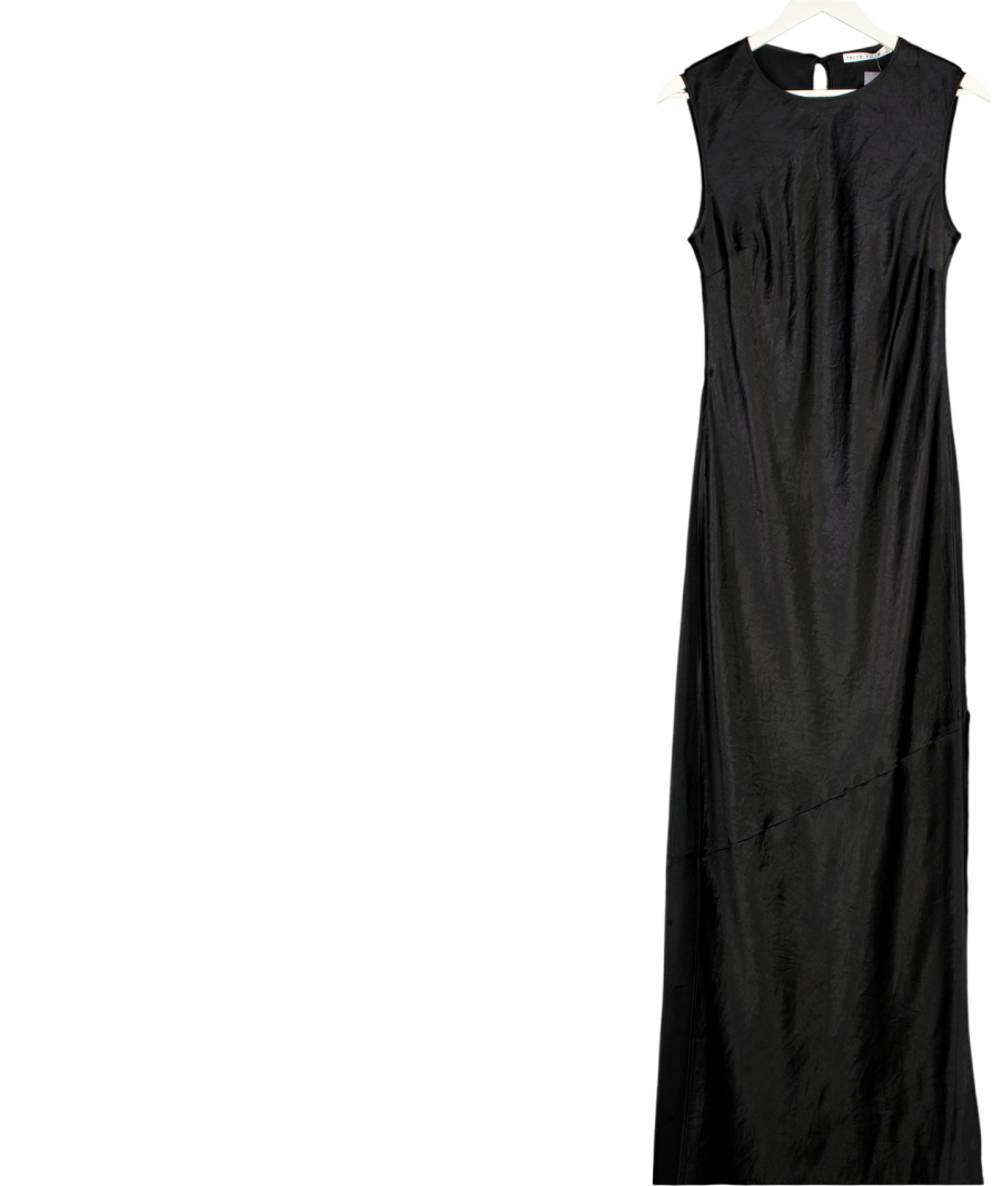 THIRD FORM Black Satin Bias Cut Maxi Dress UK 10