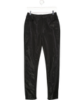 MUGLER Black Shine Tapered Trousers UK 10