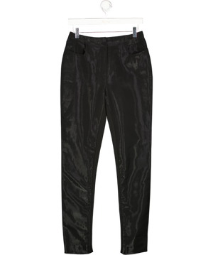 MUGLER Black Shine Tapered Trousers UK 10