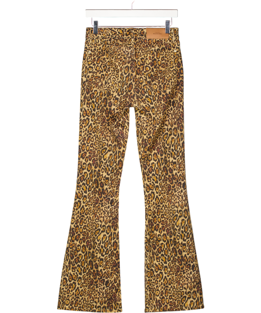 7 FOR ALL MANKIND Brown Ali Leopard-print High-rise Flared Jeans W26