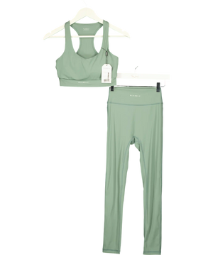 BLAKELEY Y Green Activewear Leggings And Crop Top Set UK S