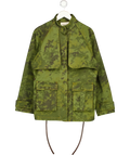 WIGGY KIT Green Camo Print Cotton Canvas 'the Lodge Jacket" With Leather Belt UK 12