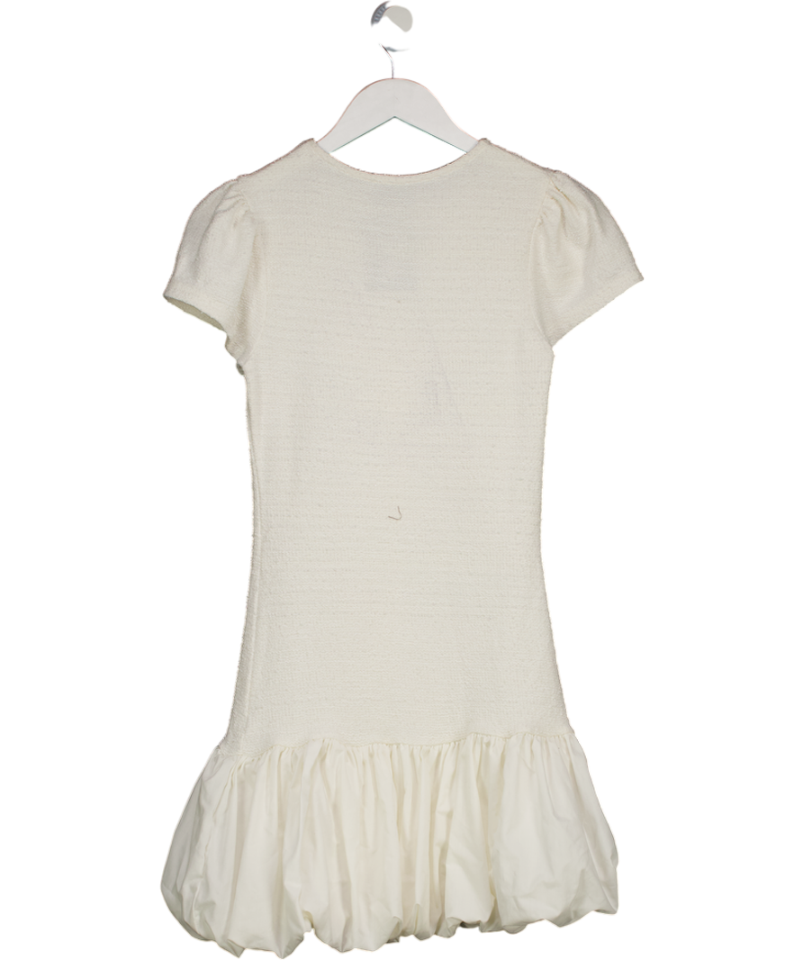 ASOS White Bubble Hem Button Down Mini Dress UK S