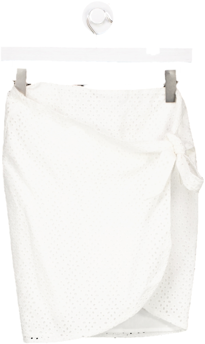 NA-KD White Karina Tschary Overlap Ties Mini Skirt UK 4