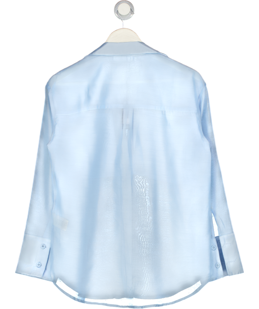 4TH & RECKLESS Blue Semi Sheer Longline Beach Shirt UK 8