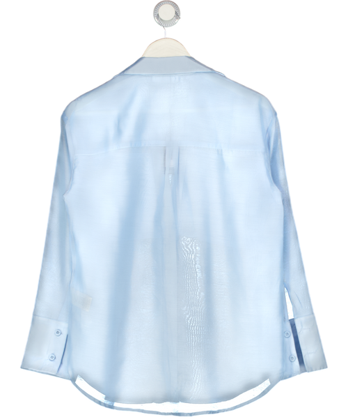 4TH & RECKLESS Blue Semi Sheer Longline Beach Shirt UK 8