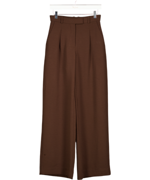 ABERCROMBIE & FITCH Chocolate Brown Pleated Wide Leg Trousers - Long Length W25