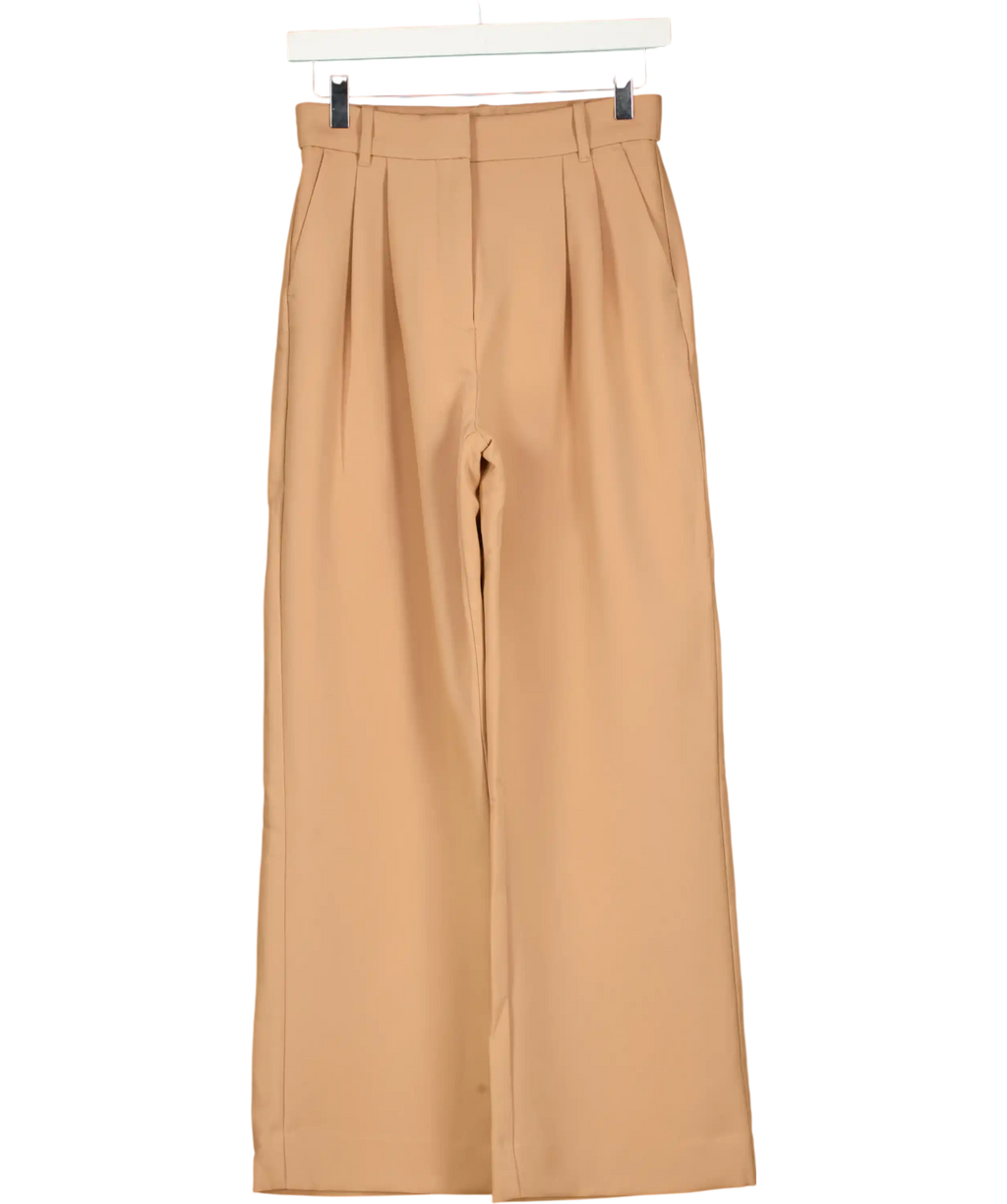 ABERCROMBIE & FITCH Abercrombie & Fitch Beige Sloane Tailored Wide Leg Trousers W26