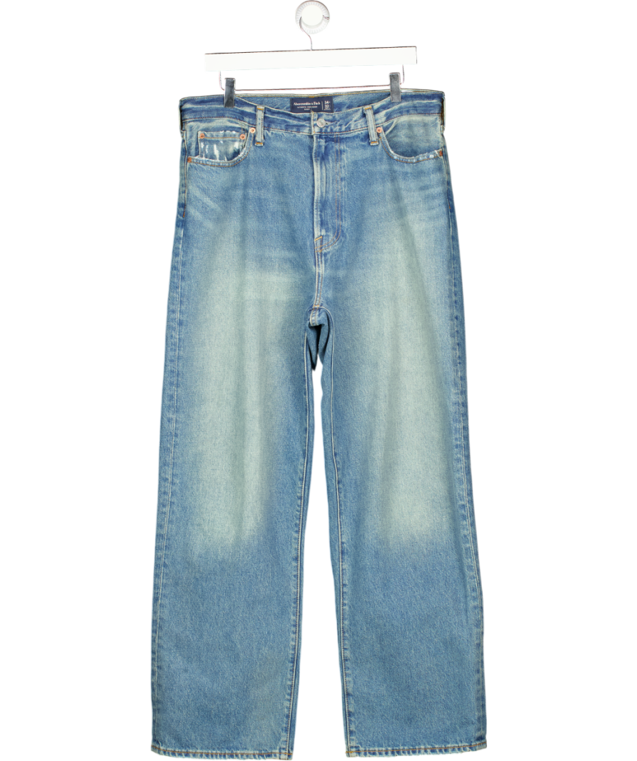 Abercrombie & Fitch Blue Rigid Denim Baggy Jean W34