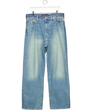Abercrombie & Fitch Blue Rigid Denim Baggy Jean W34