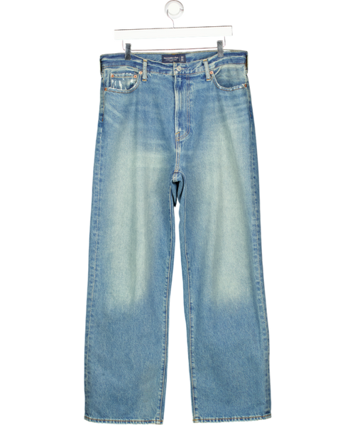 Abercrombie & Fitch Blue Rigid Denim Baggy Jean W34