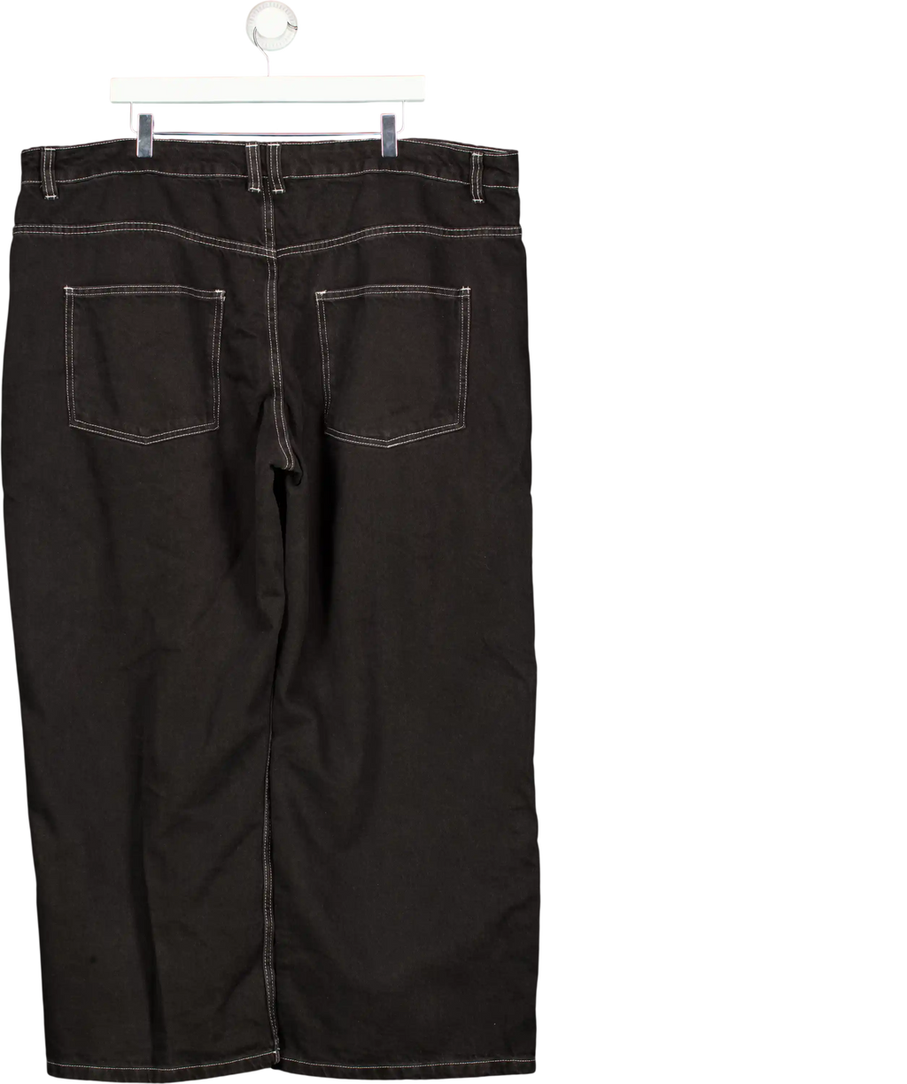 ASOS Black Wide Leg Dad Jeans UK 22