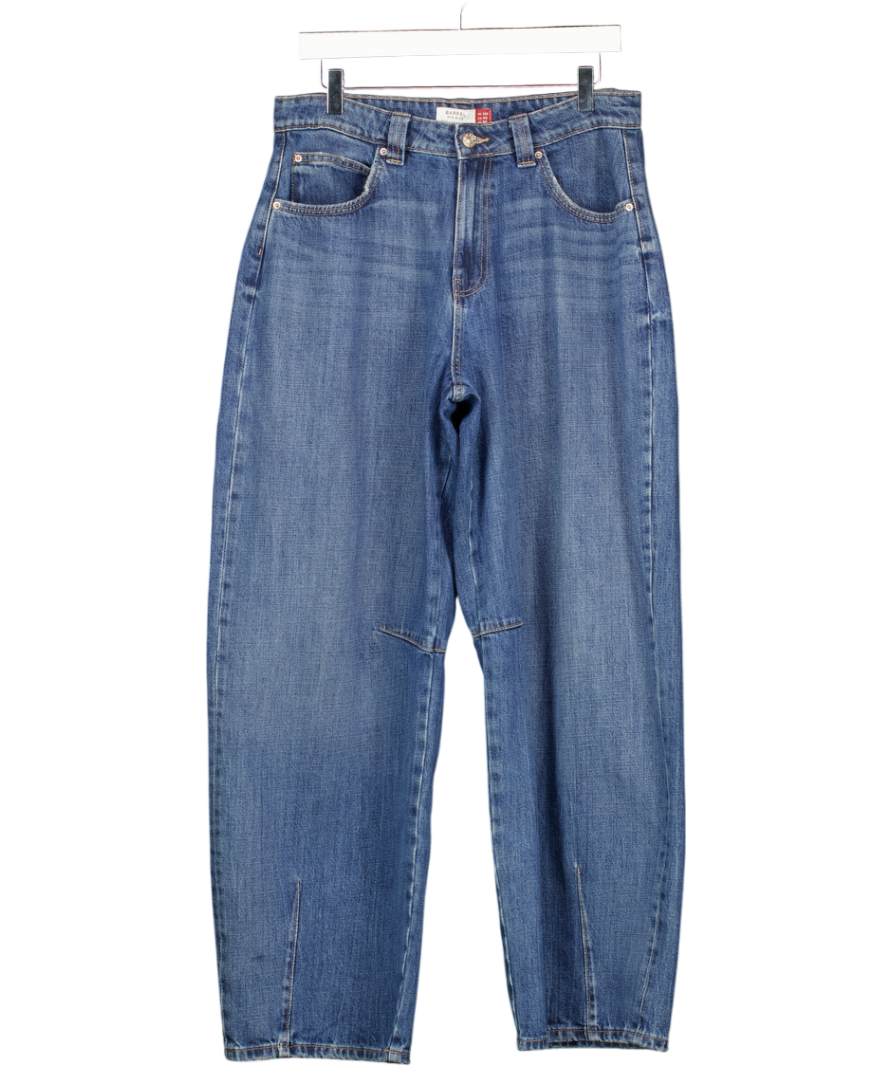 NEXT Mid Blue Barrel Mid-rise Jeans - Reg Length UK 12