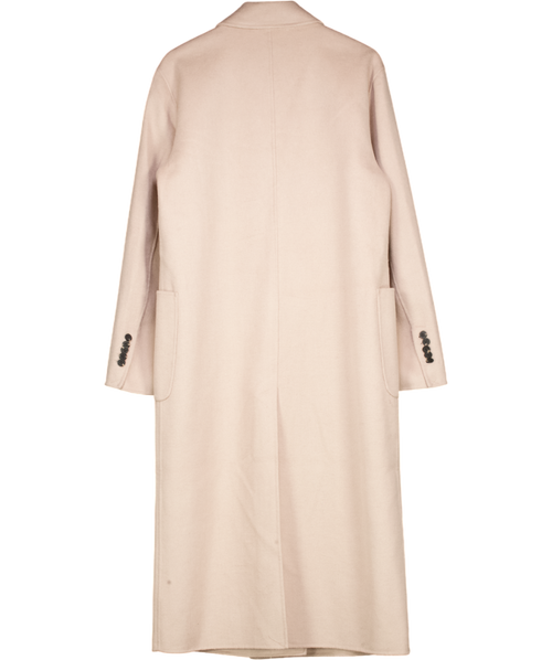 L'academie Beige Double Faced Wool Blend Coat UK S