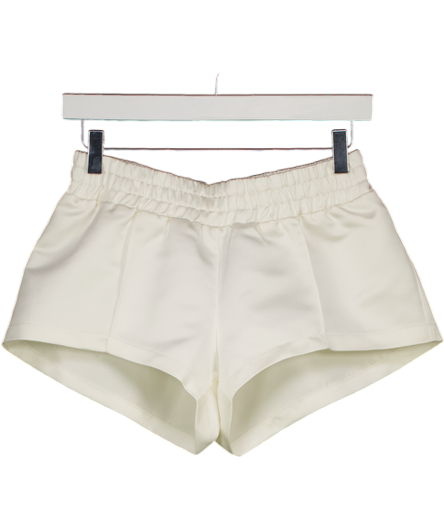 BLONDI OFFICIAL Cream Satin Shorts UK S