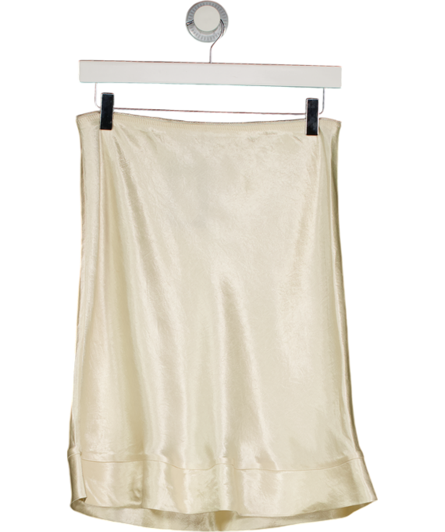 FRIENDS WITH FRANK Cream Satin Liberty Skirt UK S