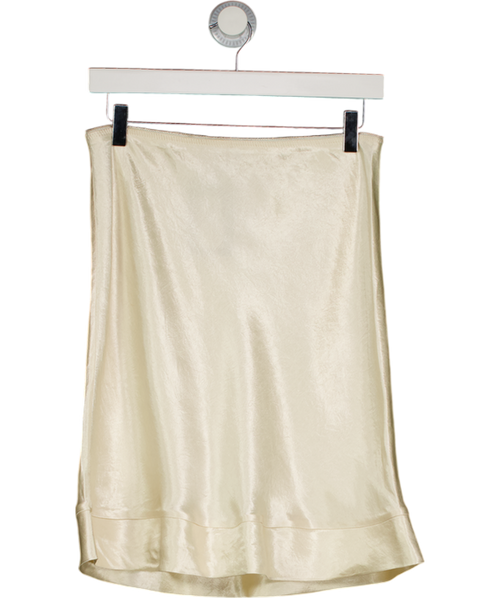 FRIENDS WITH FRANK Cream Satin Liberty Skirt UK S
