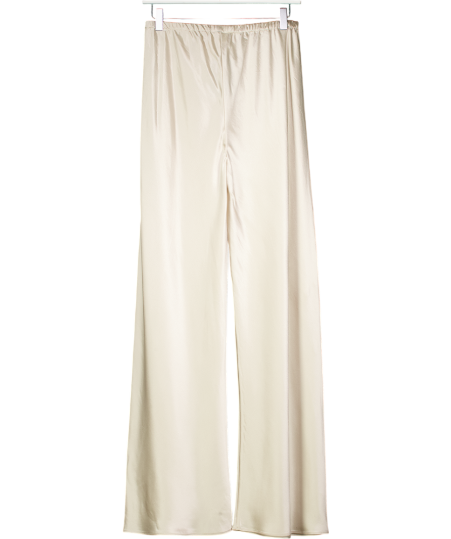 ALMADA LABEL Bias Satin Pants, Pearl Beige UK S