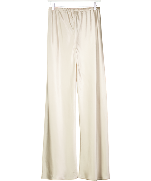 ALMADA LABEL Bias Satin Pants, Pearl Beige UK S