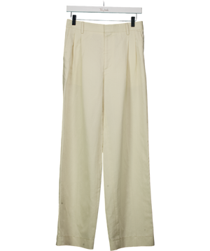 Filippa K Cream Pleated Pinstripe Trousers UK 8